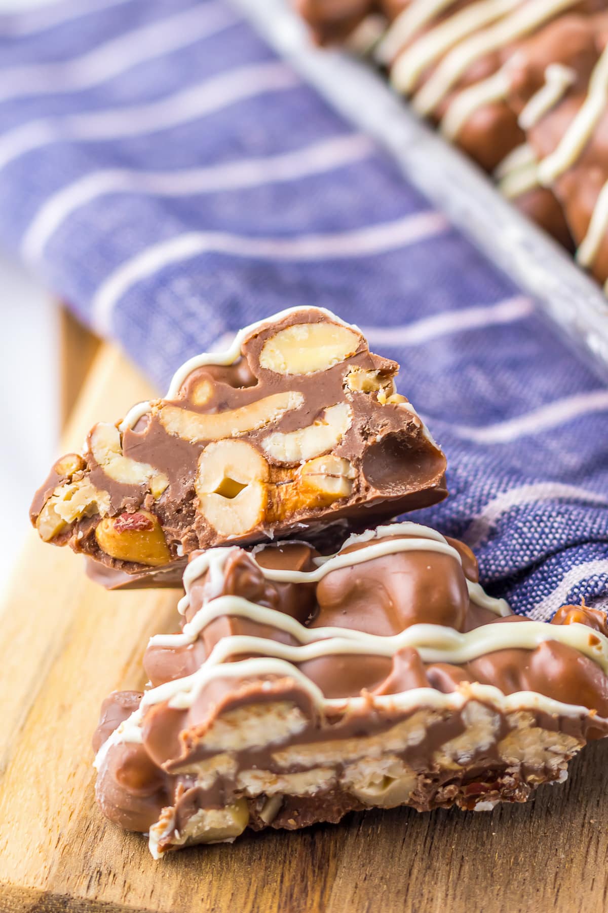Nut Clusters cut in half to see the inside