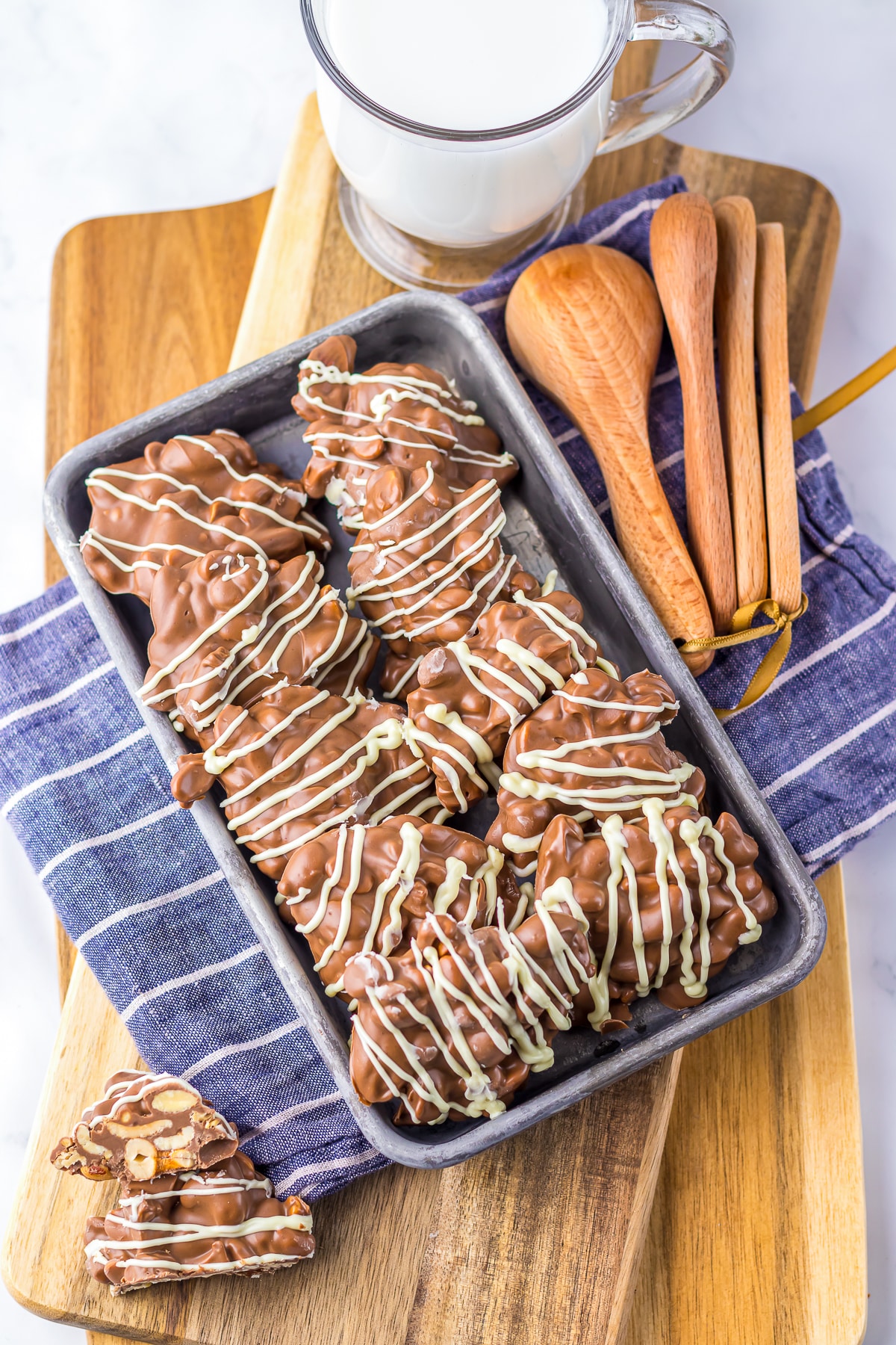 overhead image of Nut Clusters in metal tray