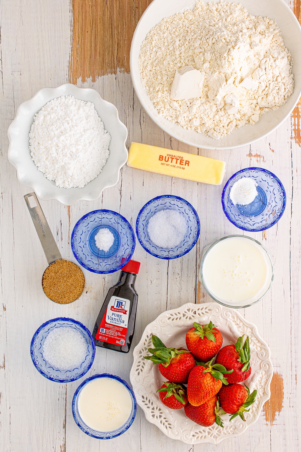 ingredients needed to make Strawberry Scones
