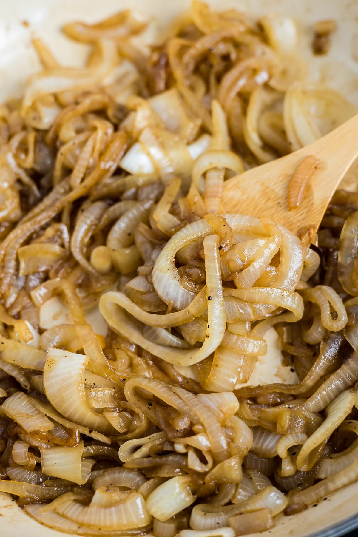 up close of Coca Cola Onions in skillet