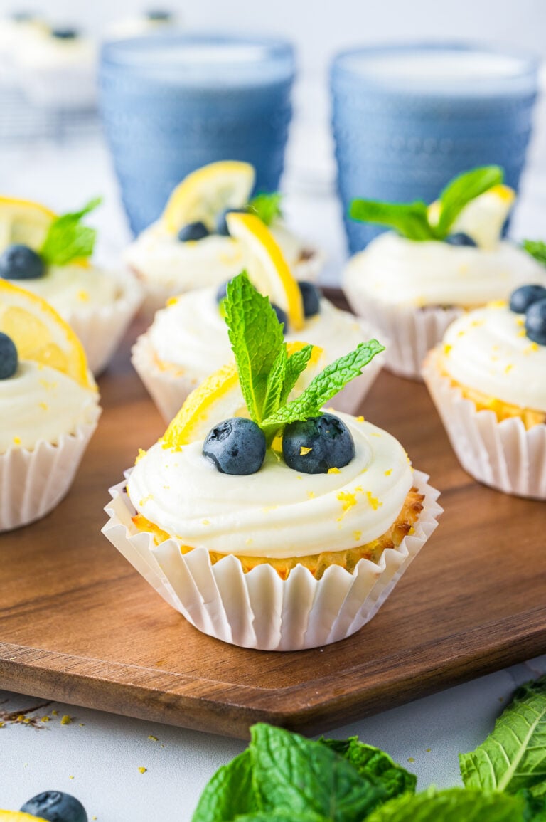 Lemon Blueberry Cupcakes with Cream Cheese Frosting