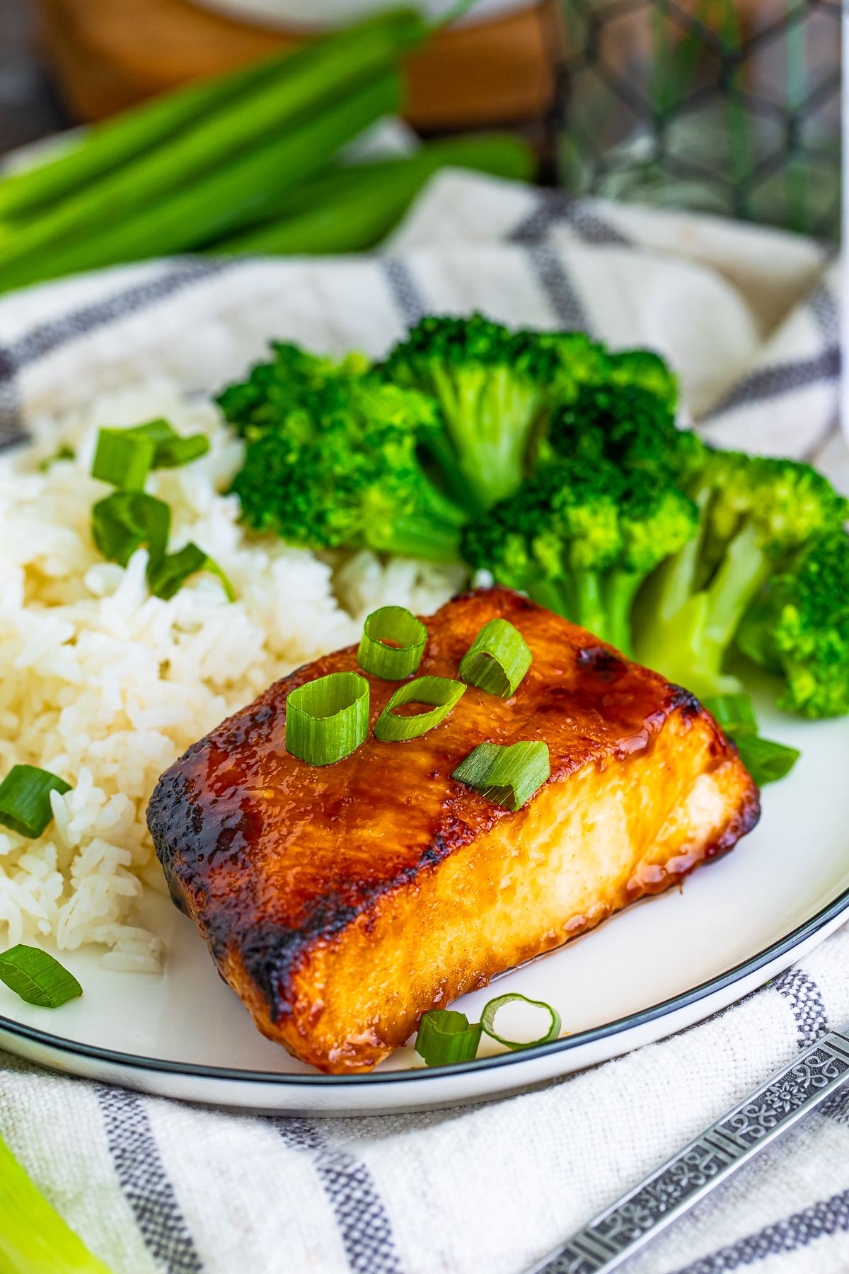 Chilean Sea Bass Recipe serve on a white plate