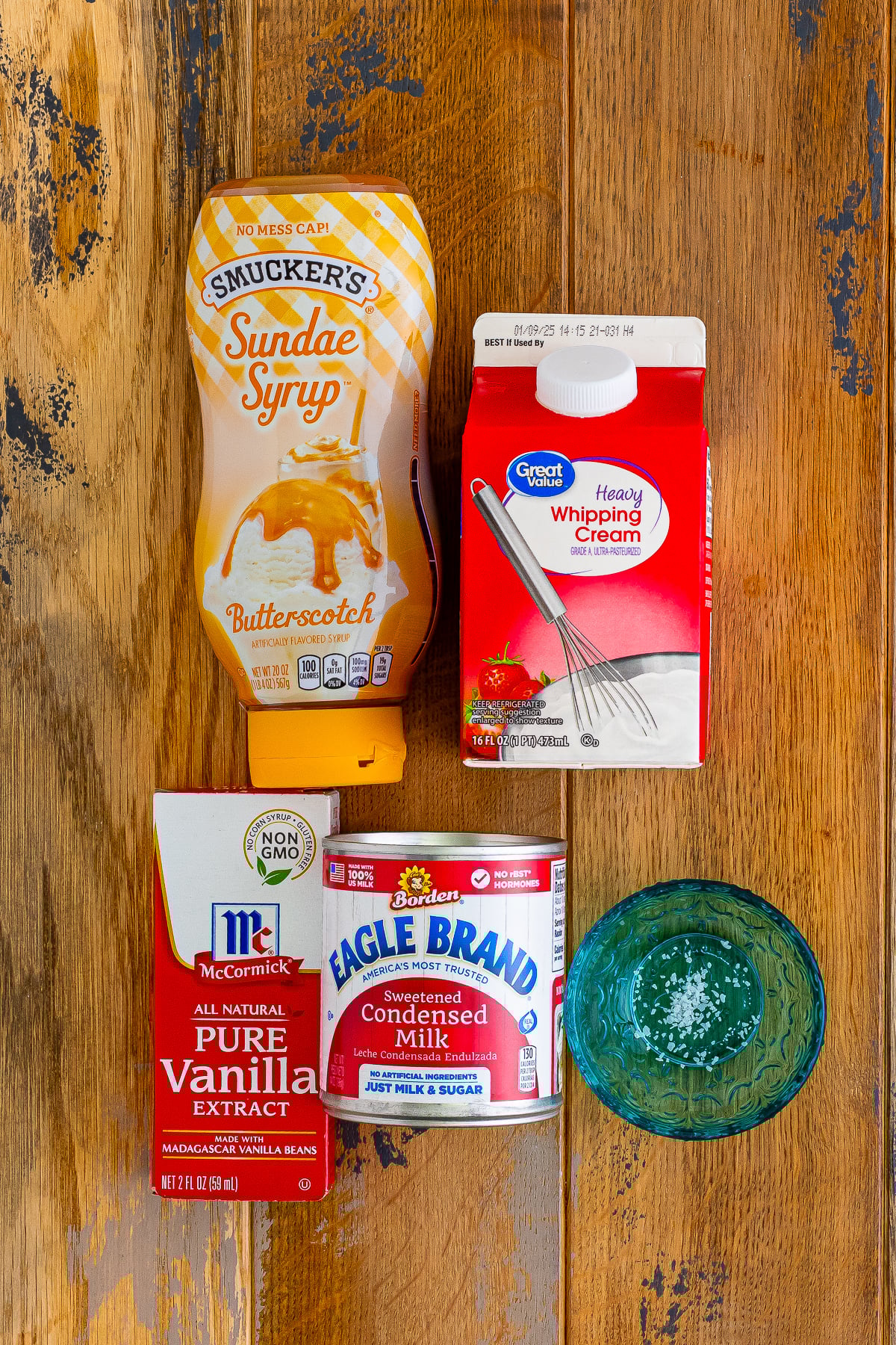 ingredients needed to make Butterscotch Ice Cream