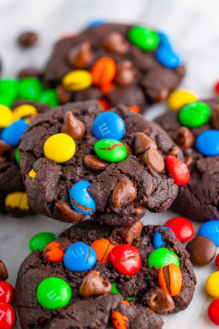 Chocolate Chocolate Chip M&M Cookies Recipe