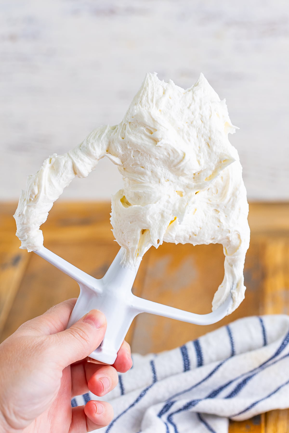 Coconut Frosting on a paddle
