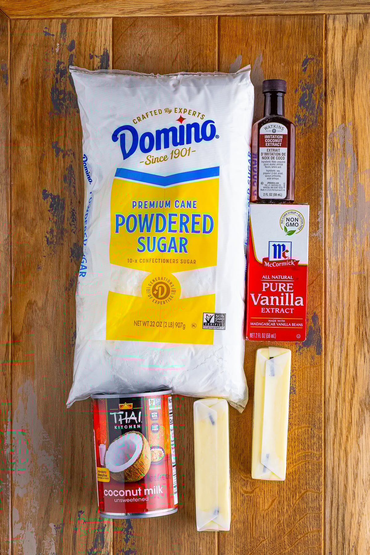 ingredients needed to make Coconut Frosting
