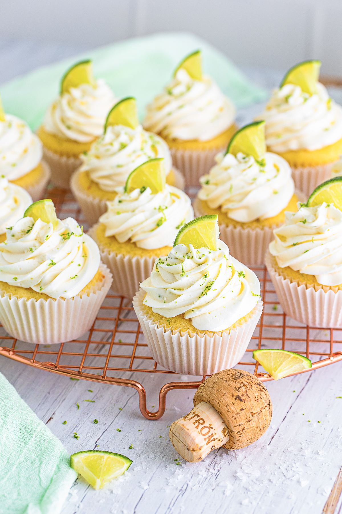 Margarita Cupcakes on wire rack