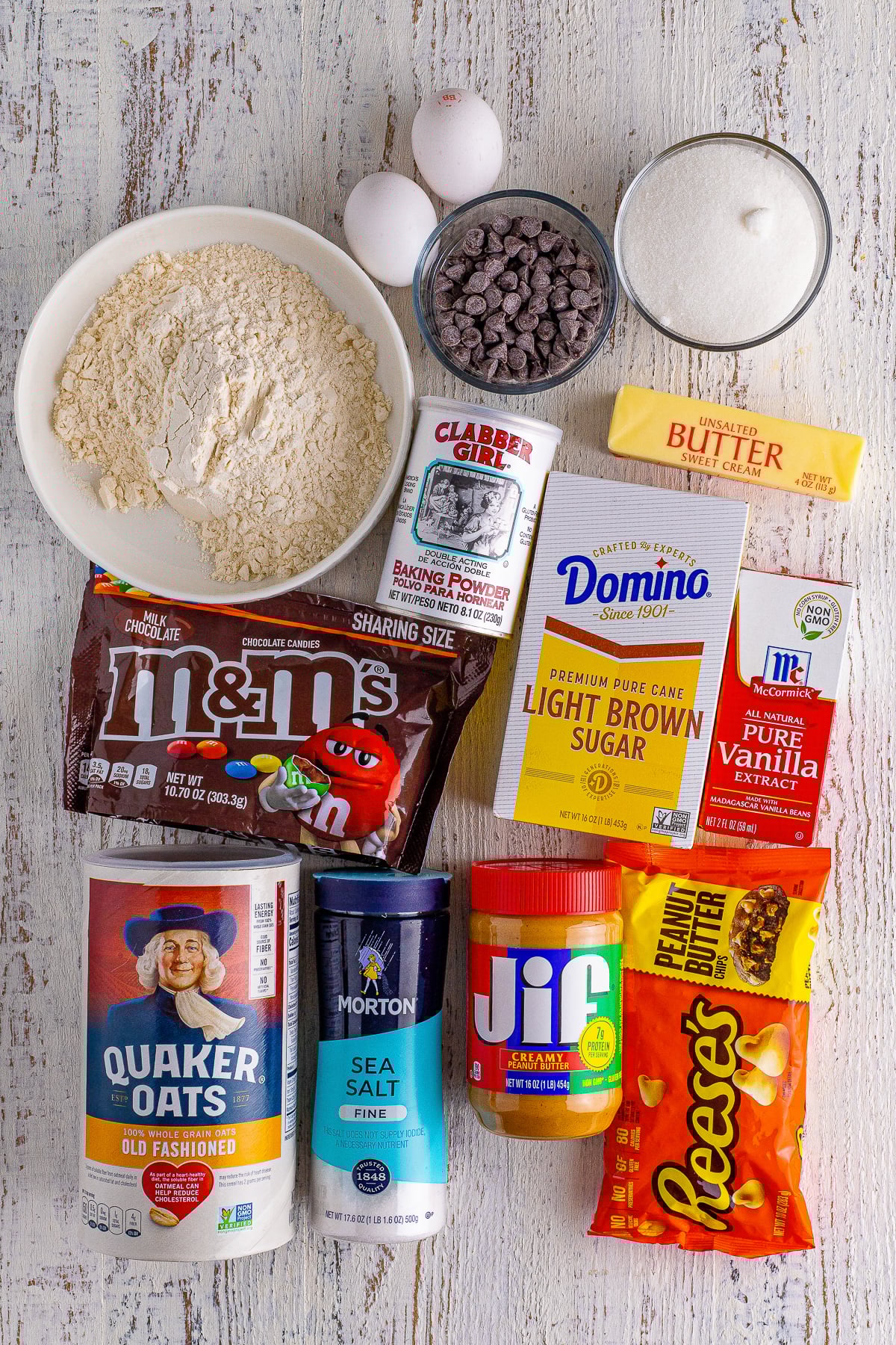 ingredients needed to make Monster Cookie Bars