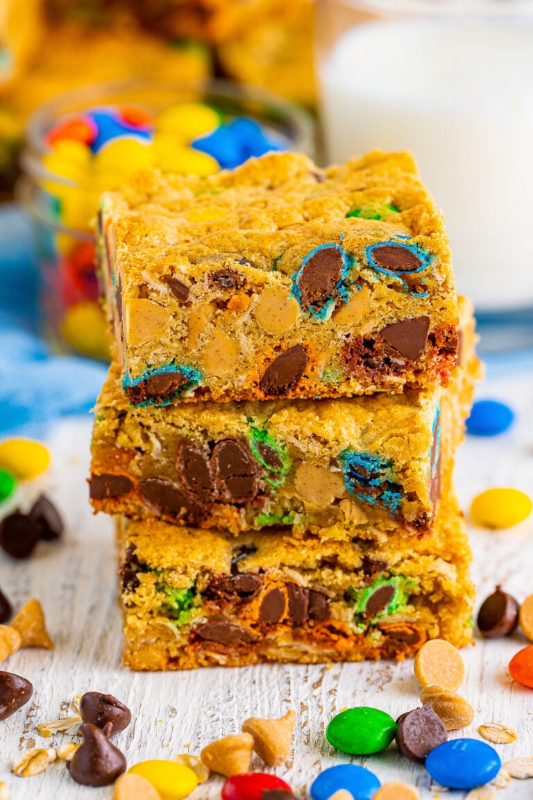 Thick & Chewy Monster Cookie Bars Recipe