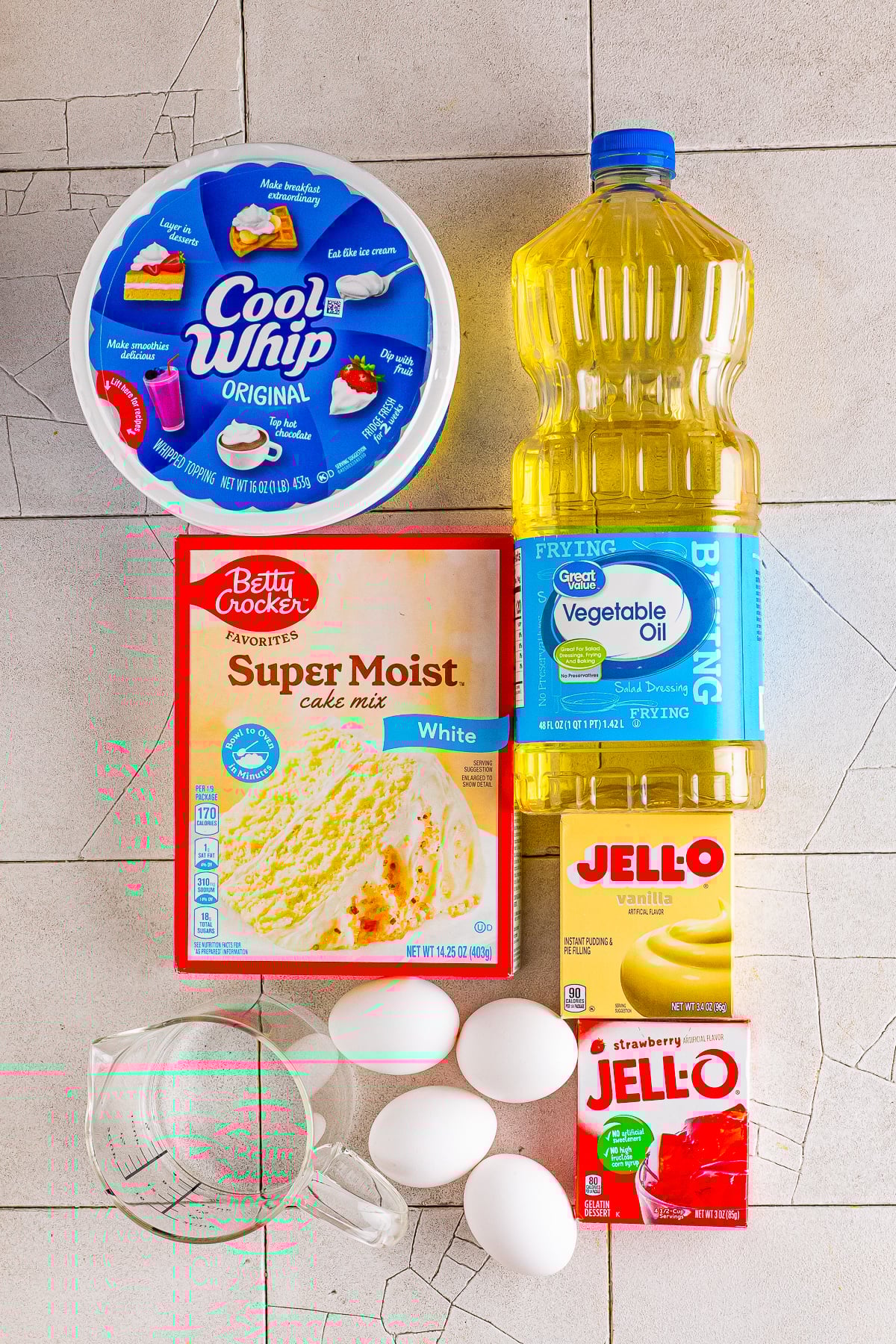 ingredients needed to make Jello Cake