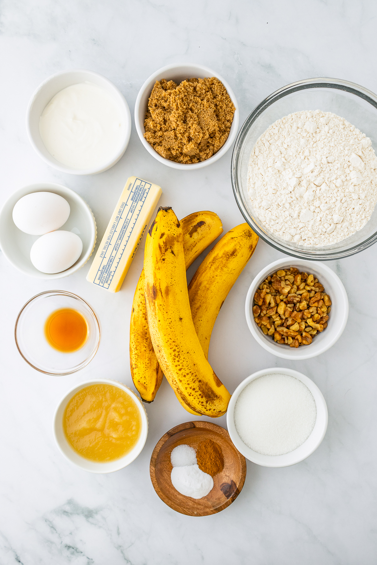 ingredients needed to make the batter for Banana Bars