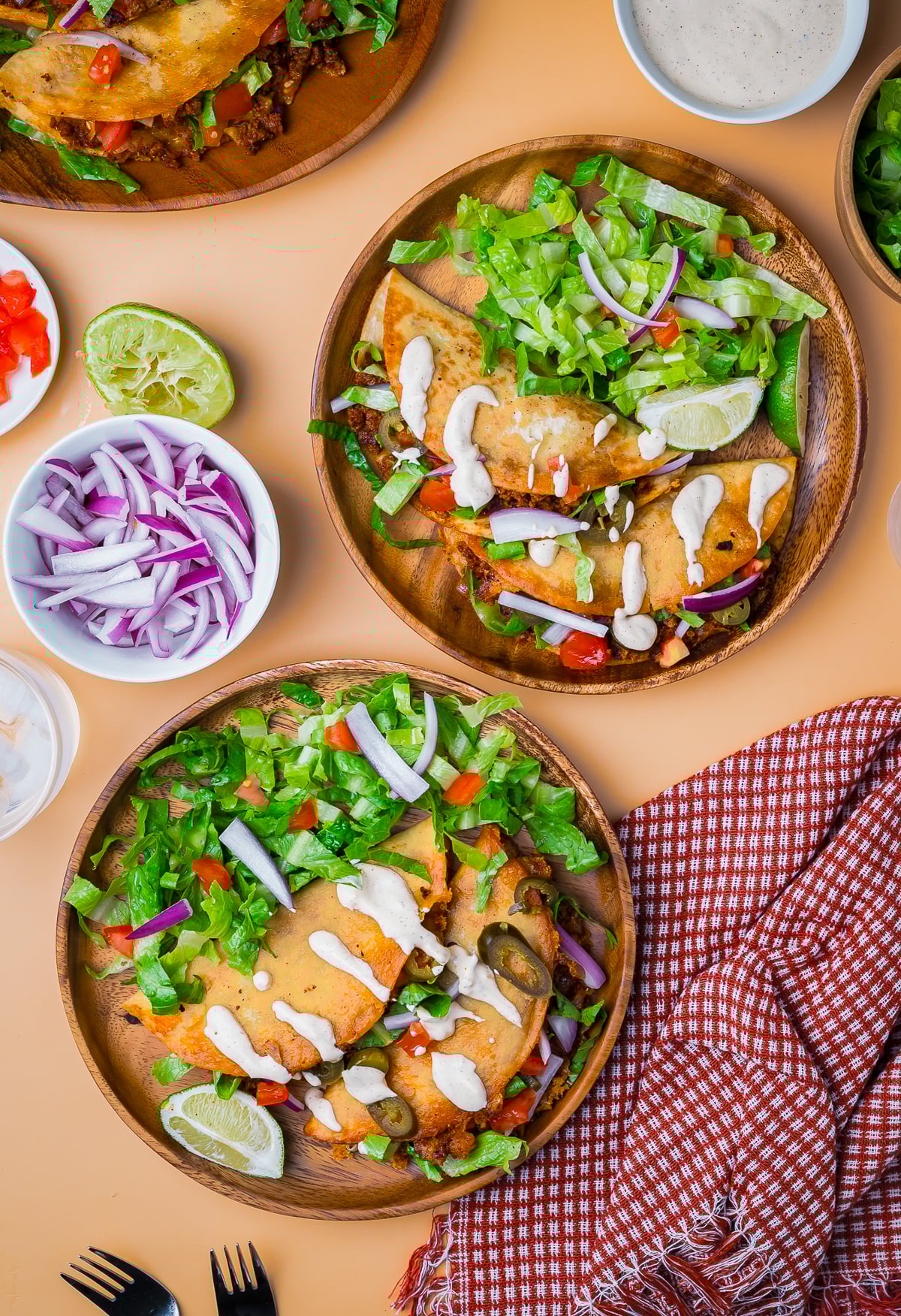 overhead image of Crispy Tacos on plates