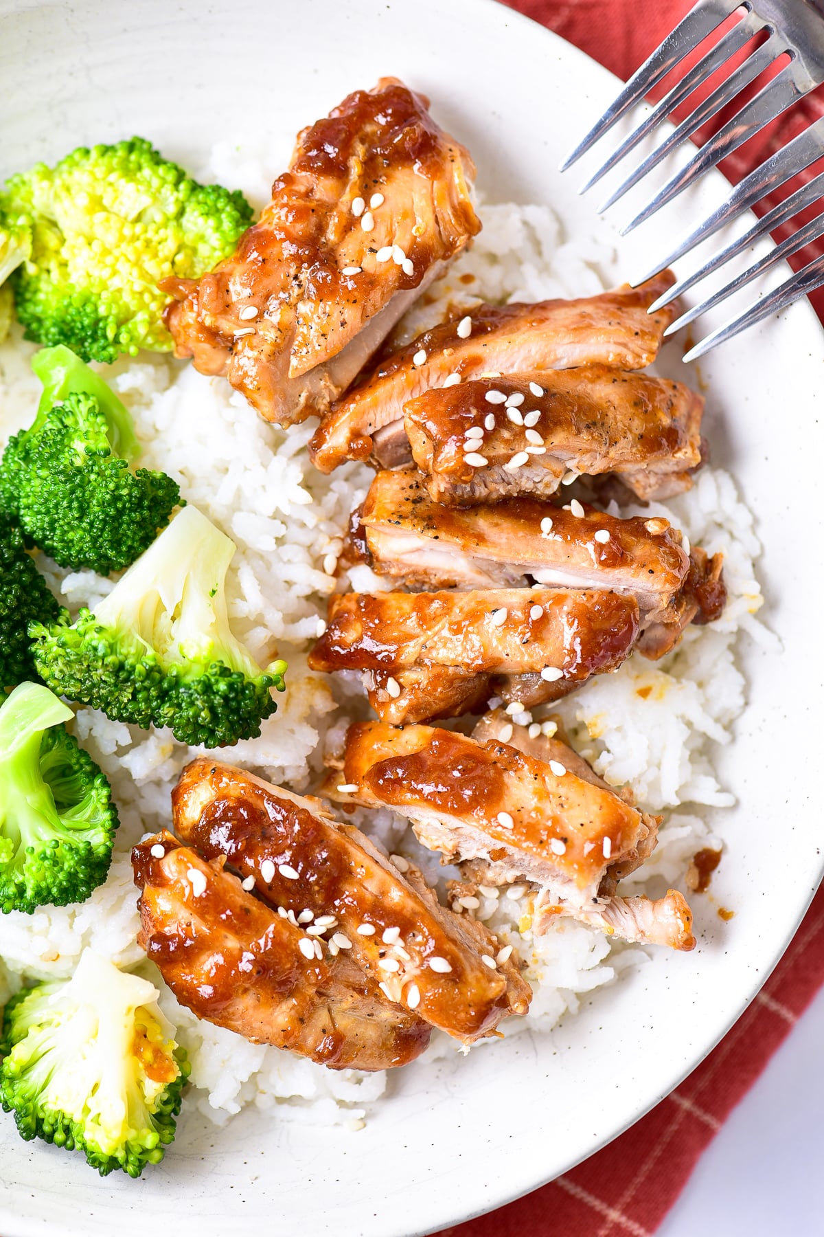 overhead image of sliced Teriyaki Chicken Recipe 