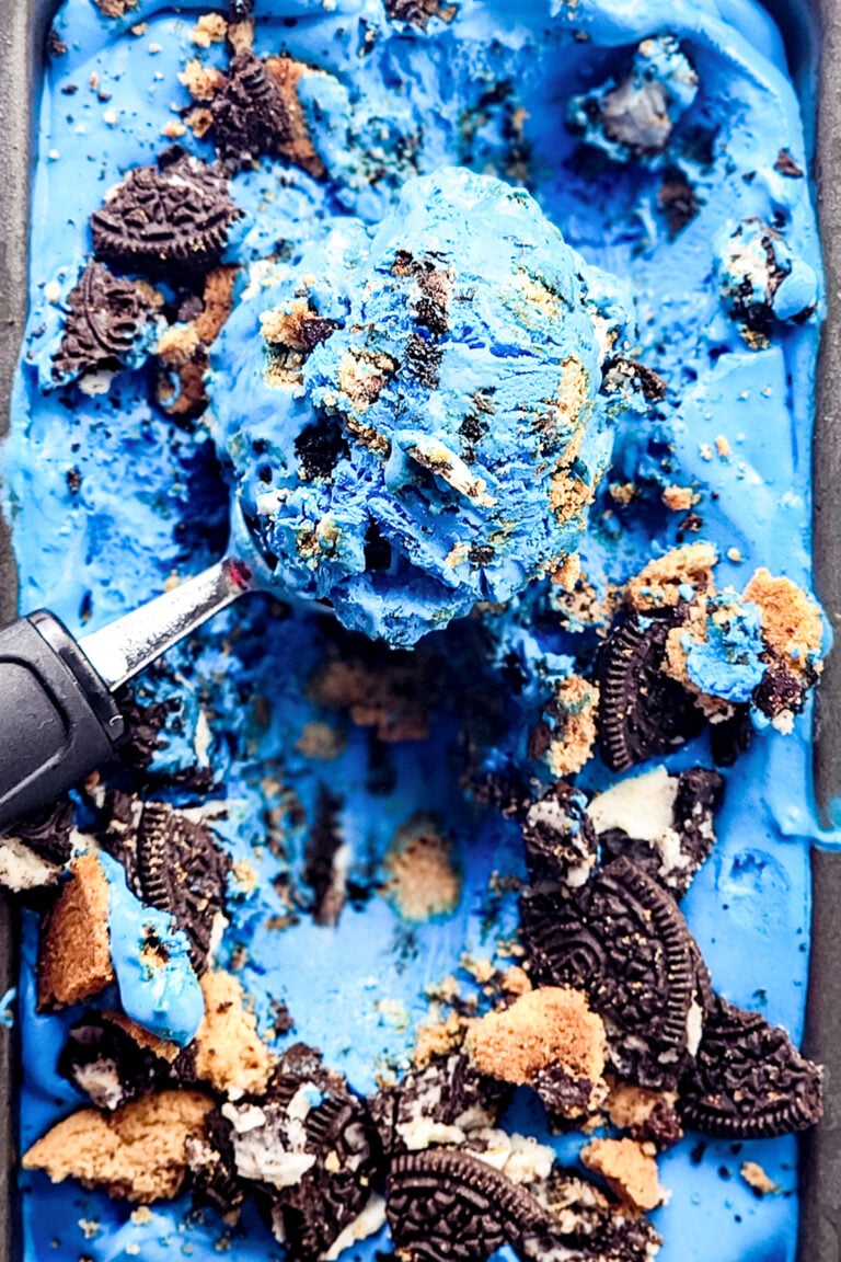 Homemade Cookie Monster Ice Cream