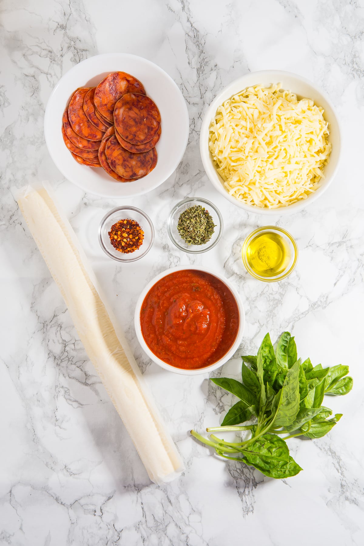 ingredients needed to make Pepperoni Rolls