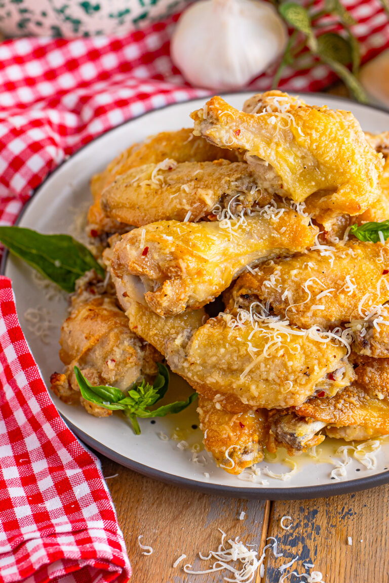 Baked Garlic Parmesan Hot Wings