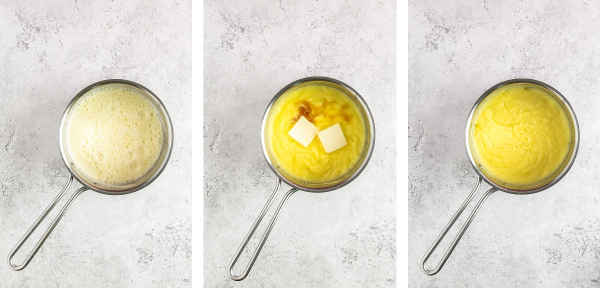 showing the last steps on how to make Pastry Cream