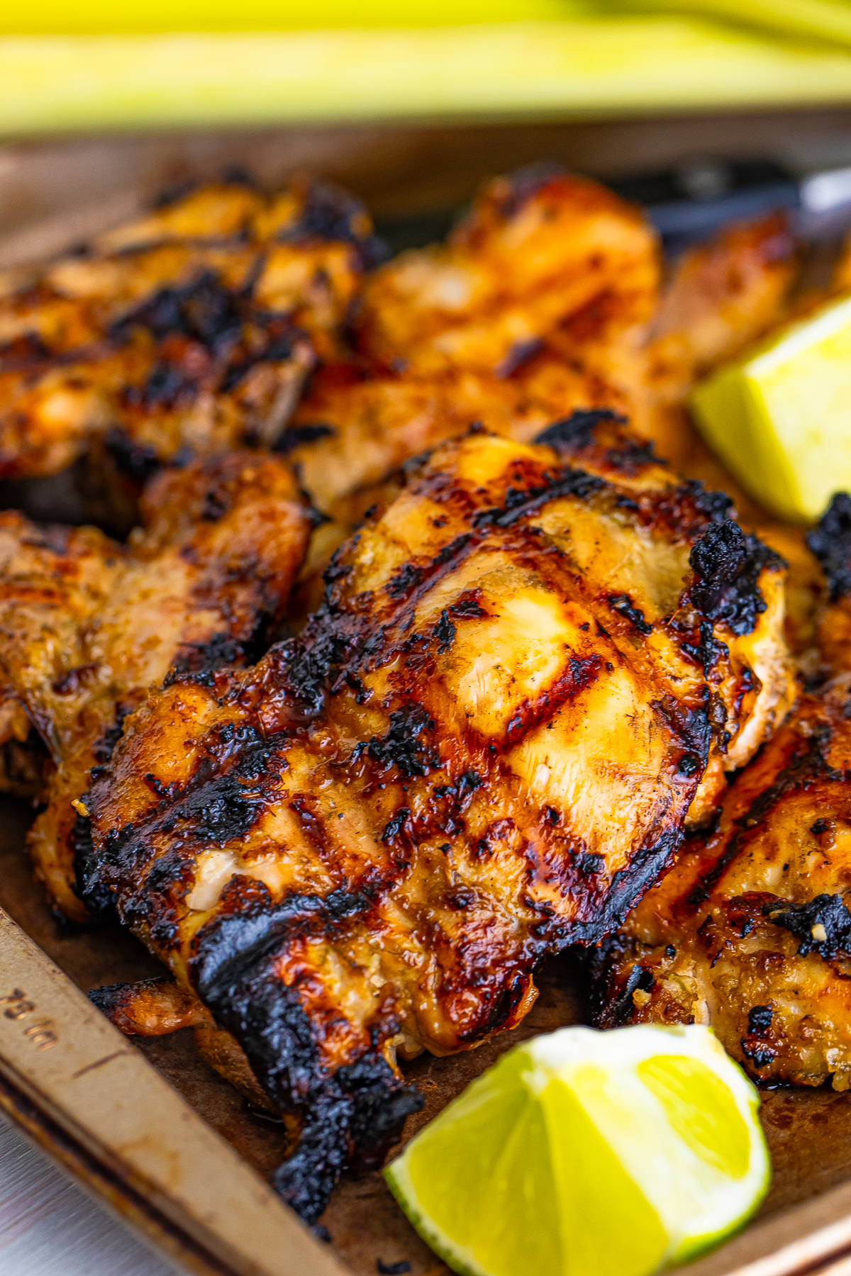 finished Lemongrass Chicken on a sheet tray