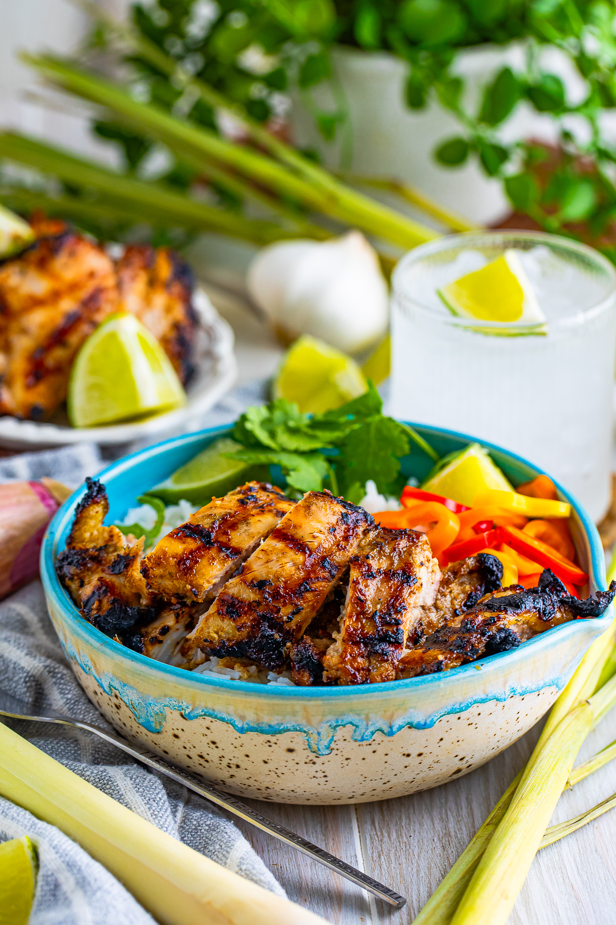 finished Lemongrass Chicken served in bowls