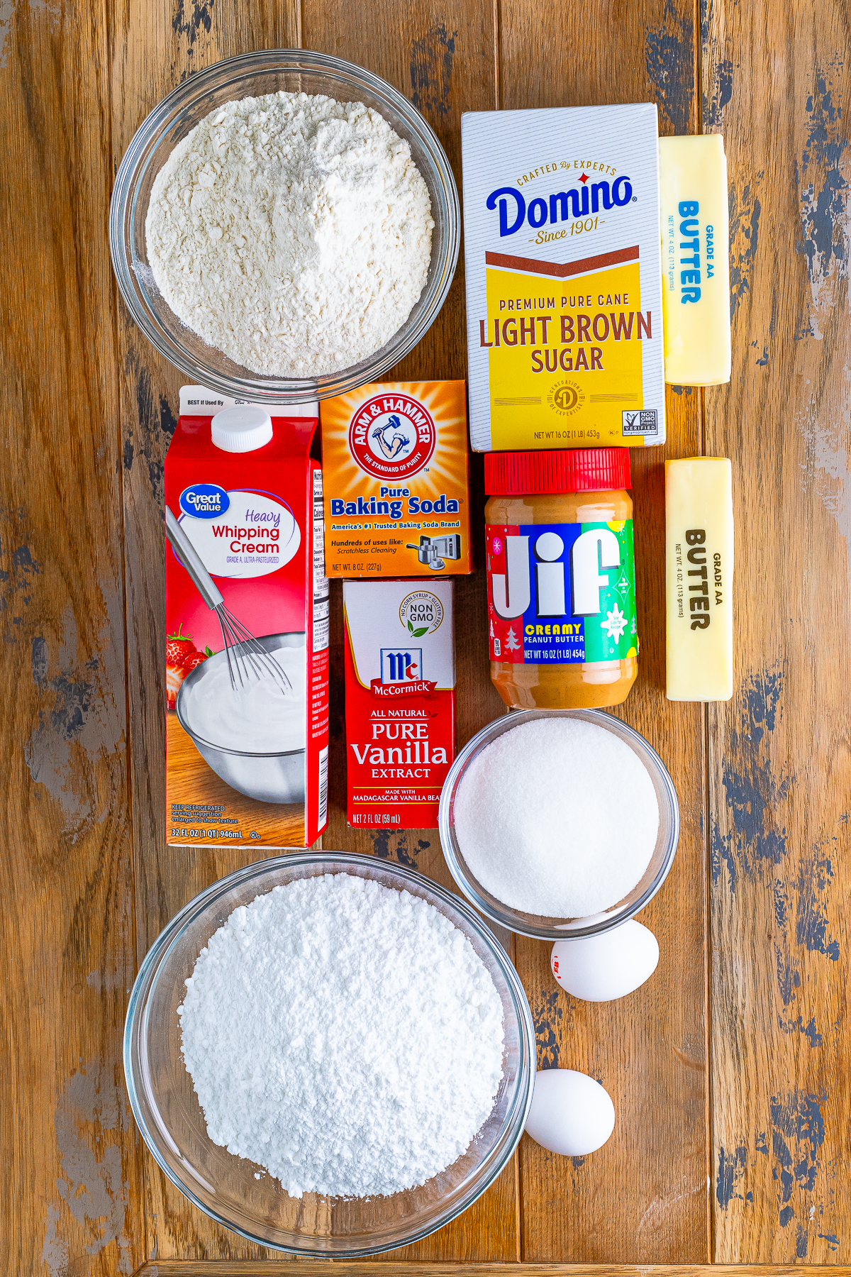 ingredients needed to make Nutter Butter Cookies