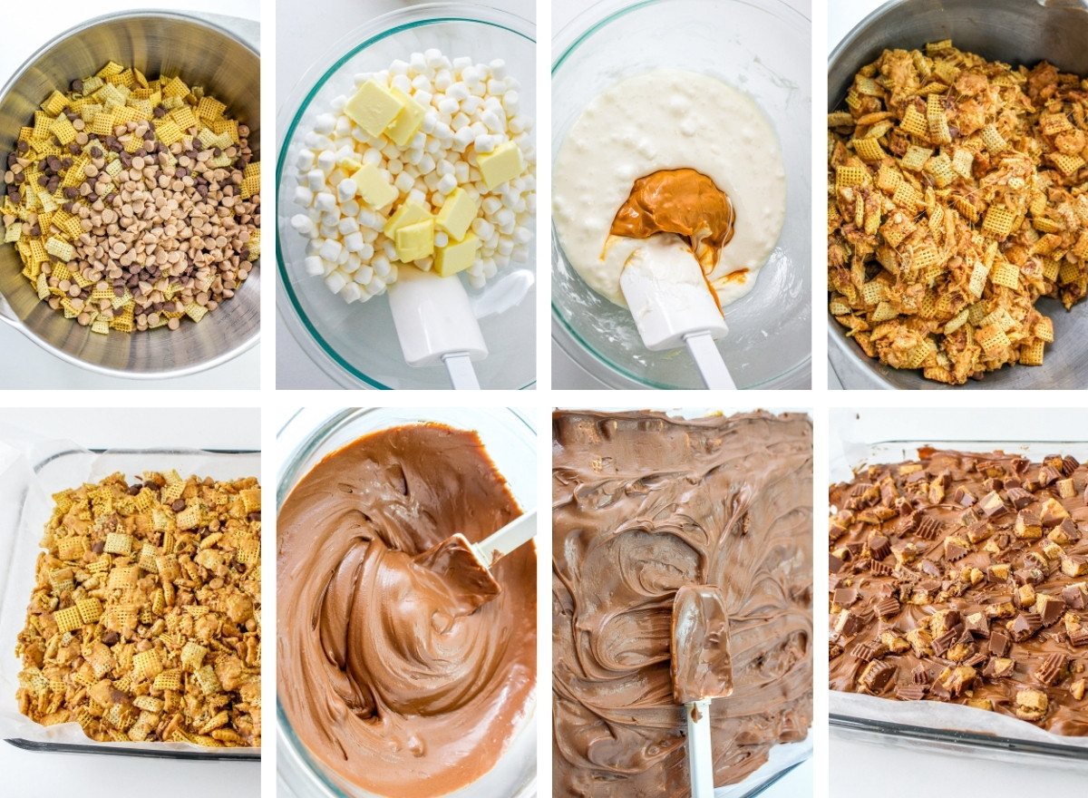 collage of images showing how to make Cereal Bars