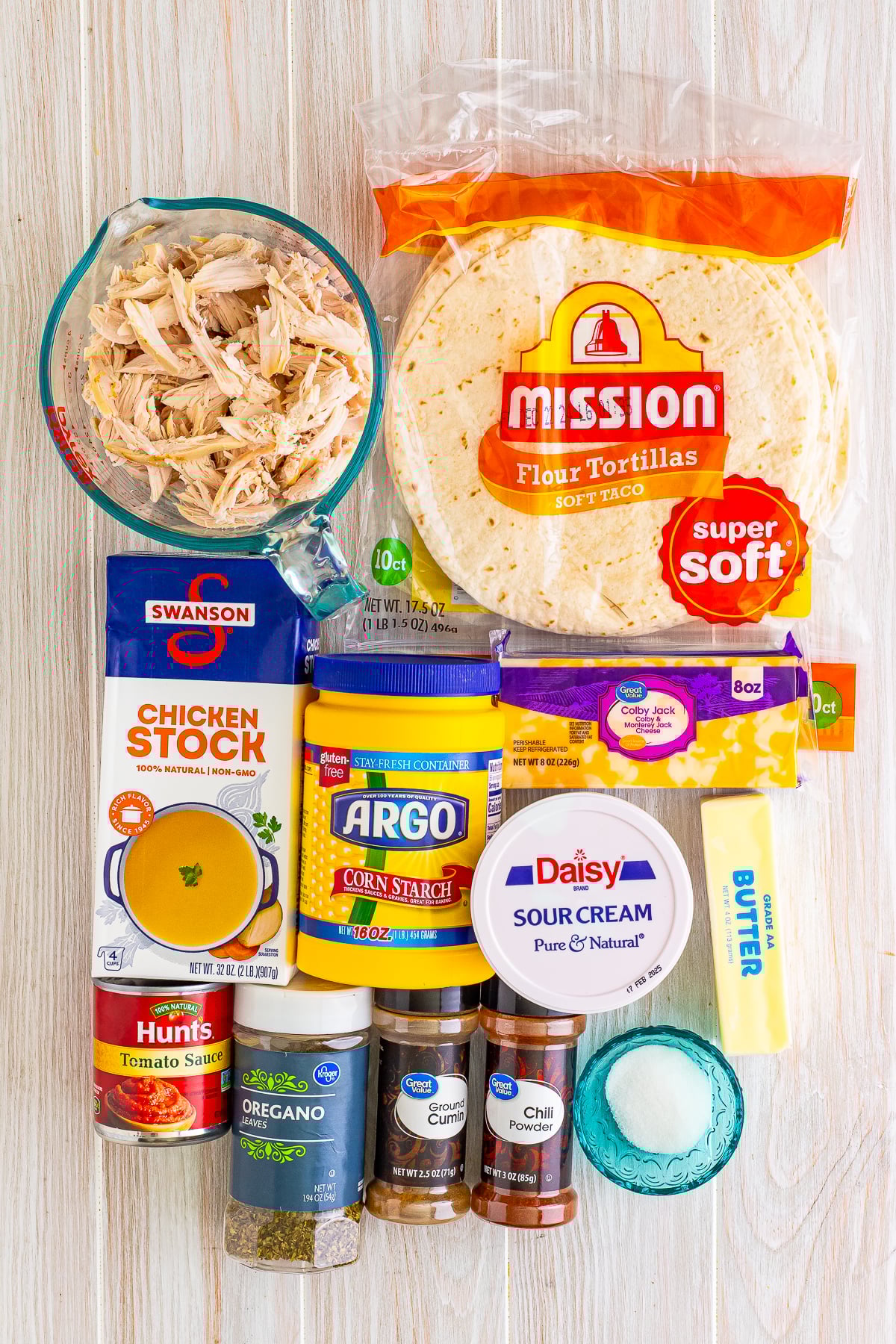 ingredients needed to make Rotisserie Chicken Enchiladas