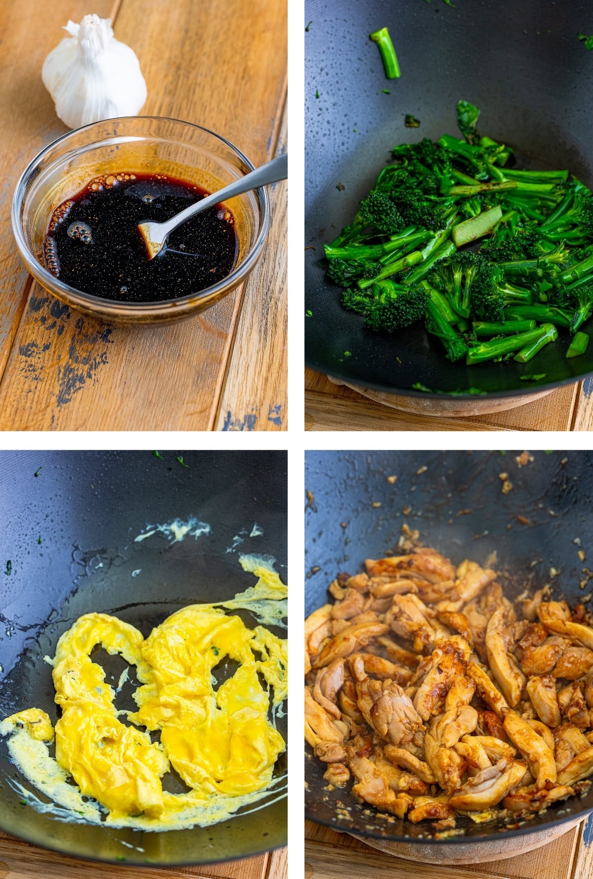 collage of images showing the first steps of Thai Pad See Ew