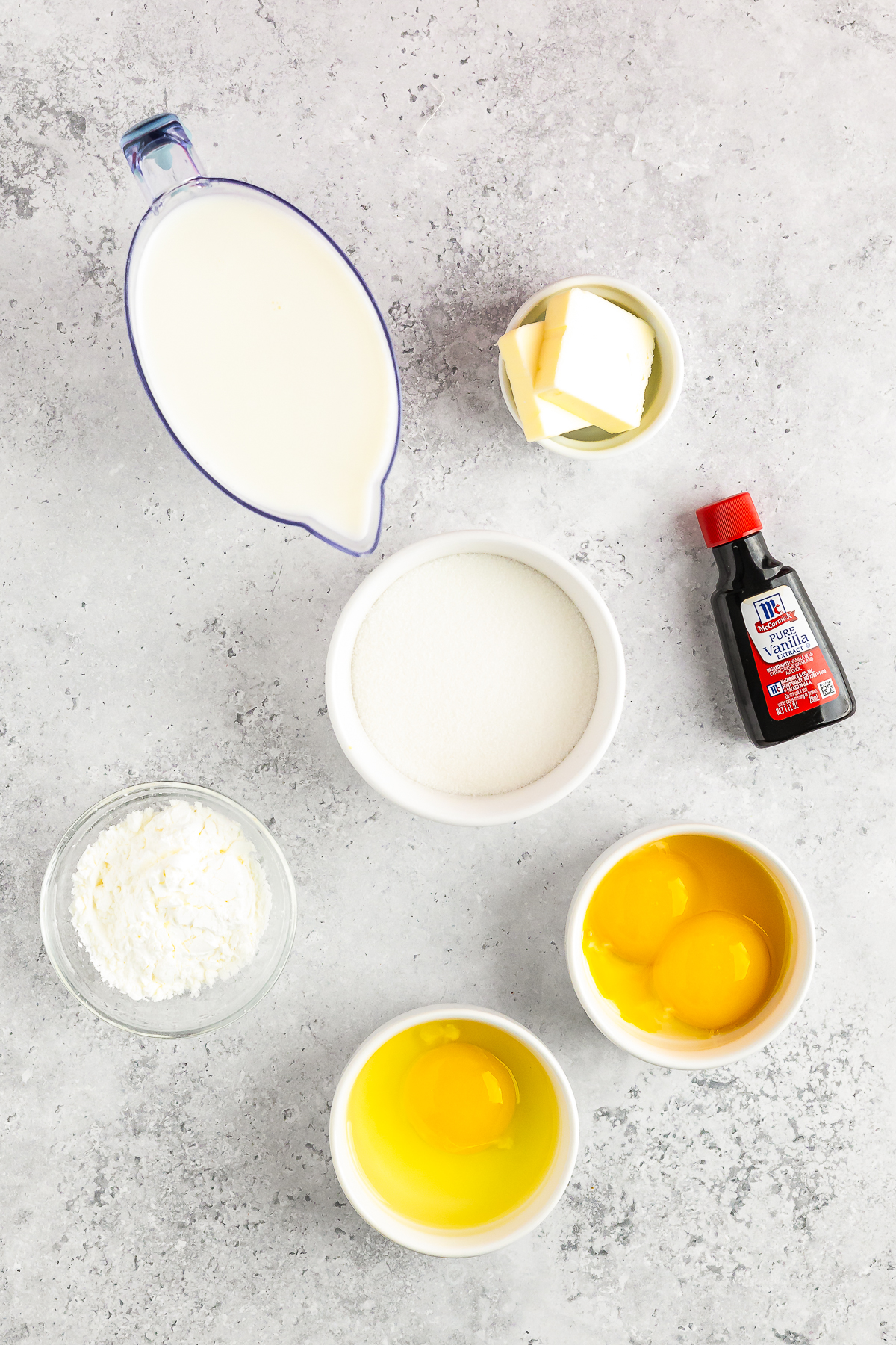 ingredients needed to make Pastry Cream