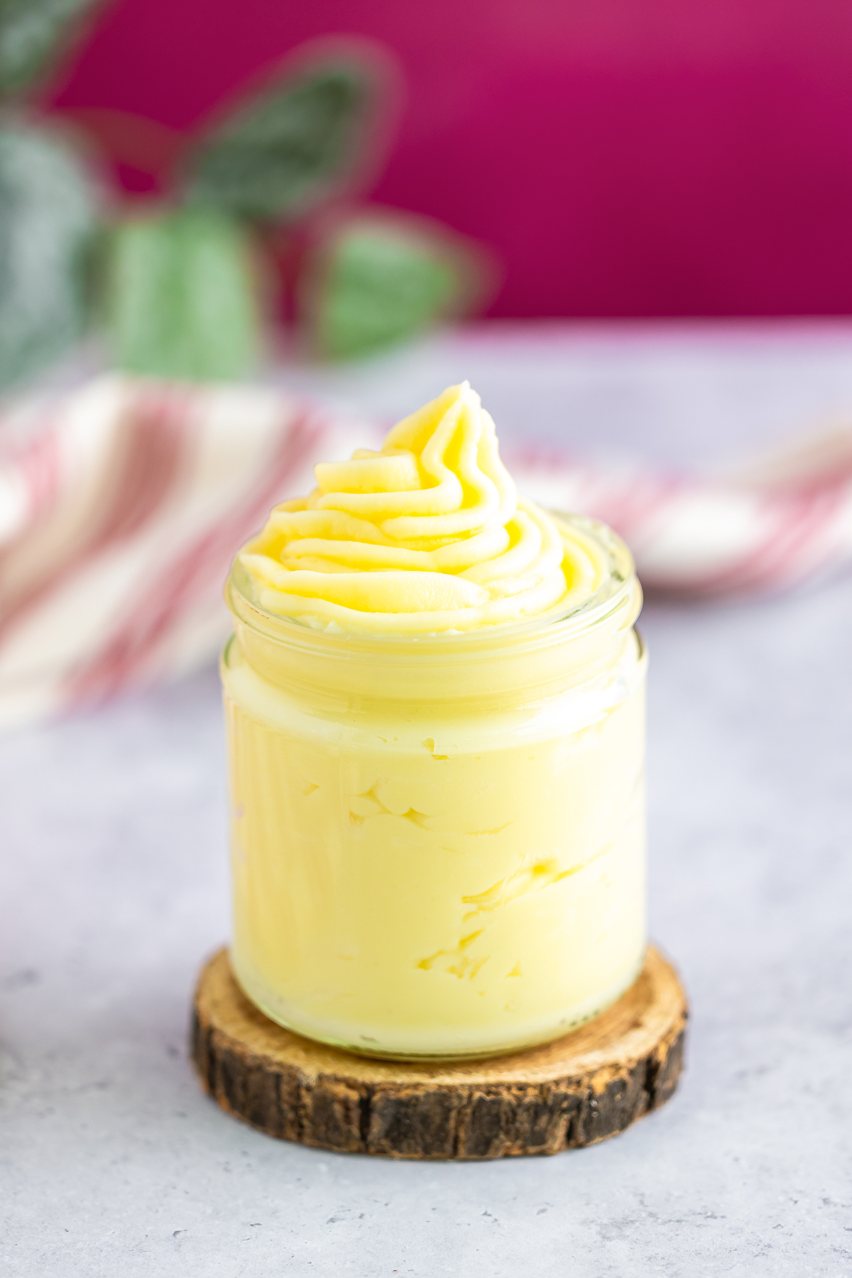 swirls of Pastry Cream in a jar