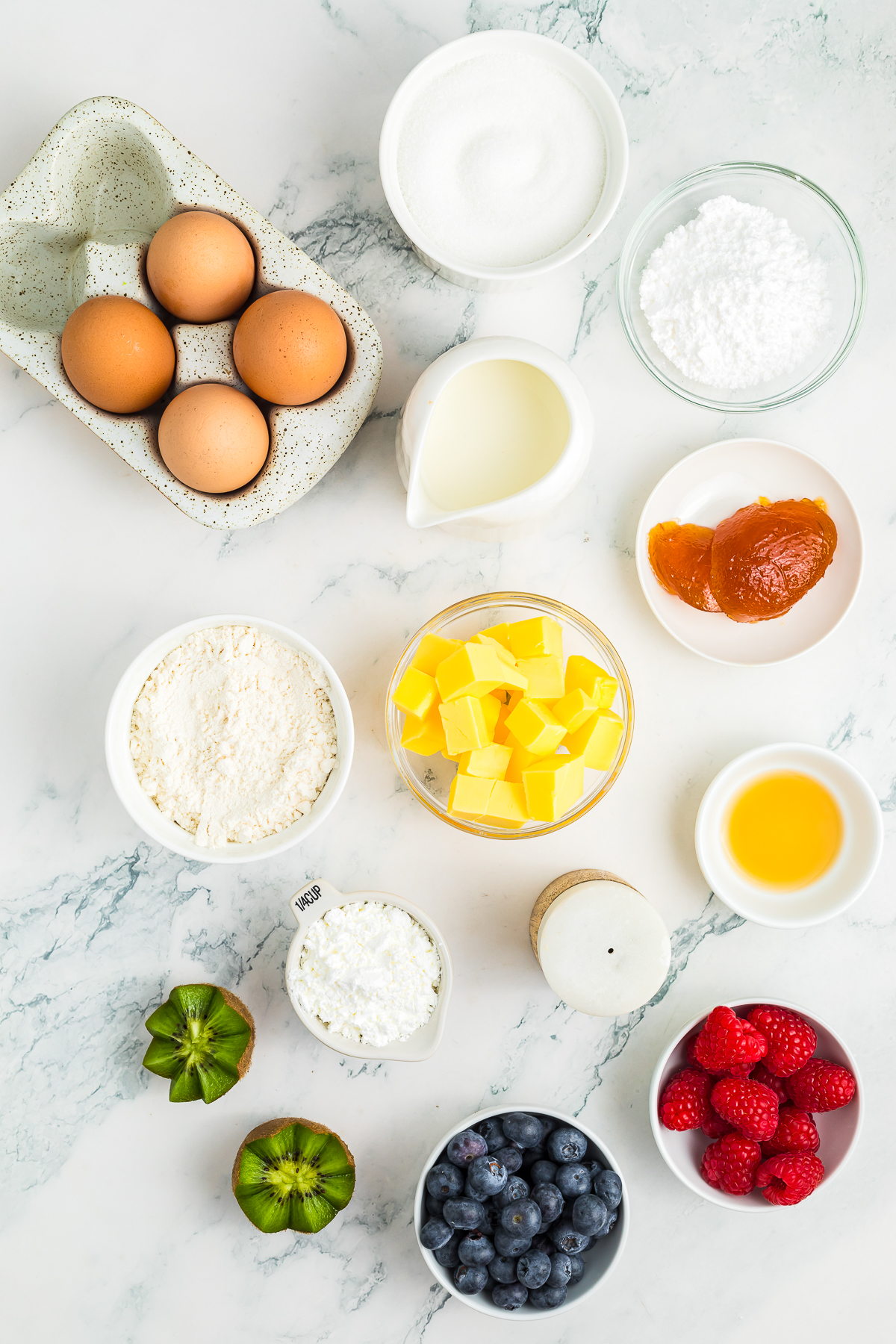 ingredients needed to make Fruit Tartlets