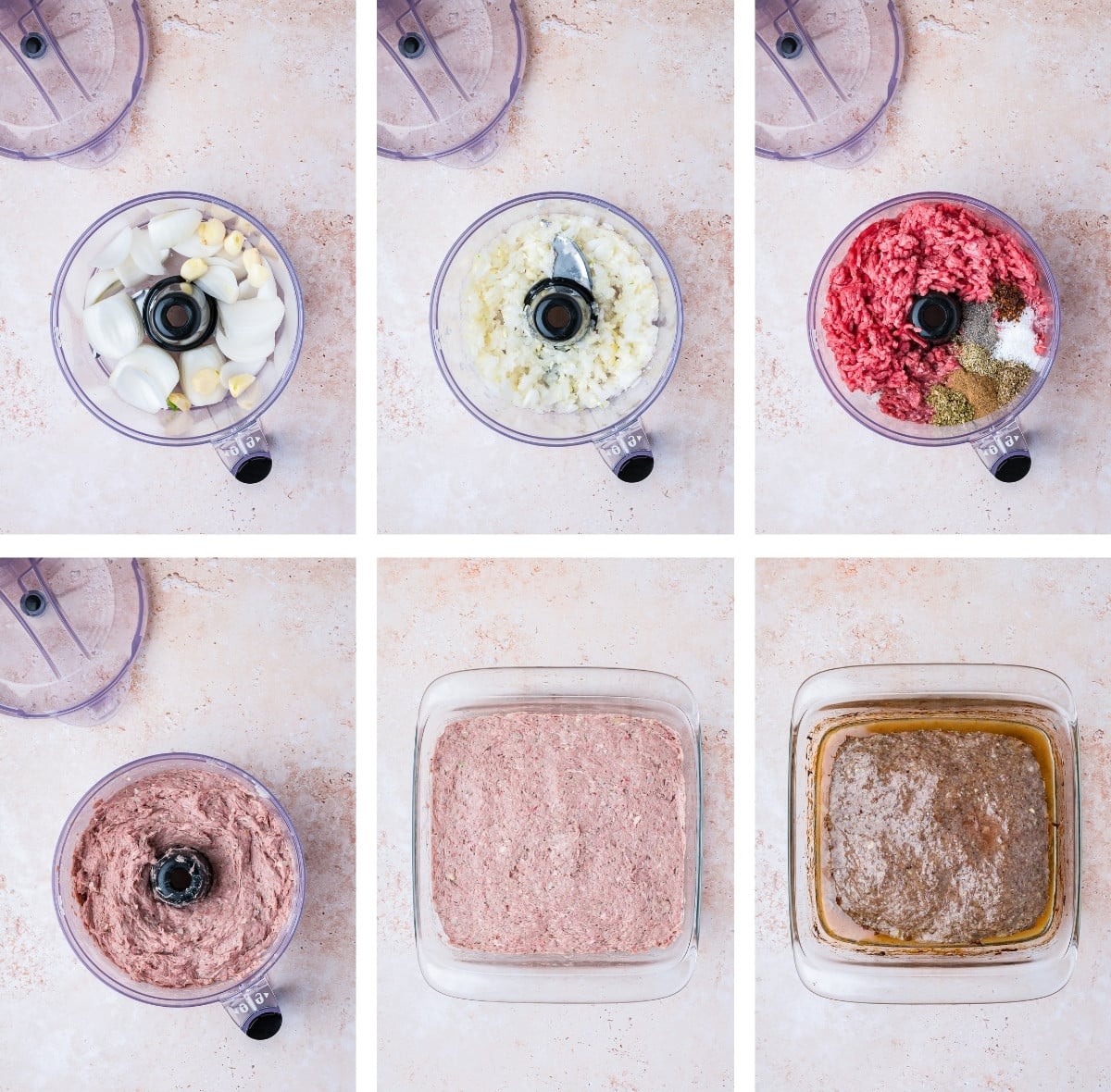 collage of images showing how to make Gyros loaf