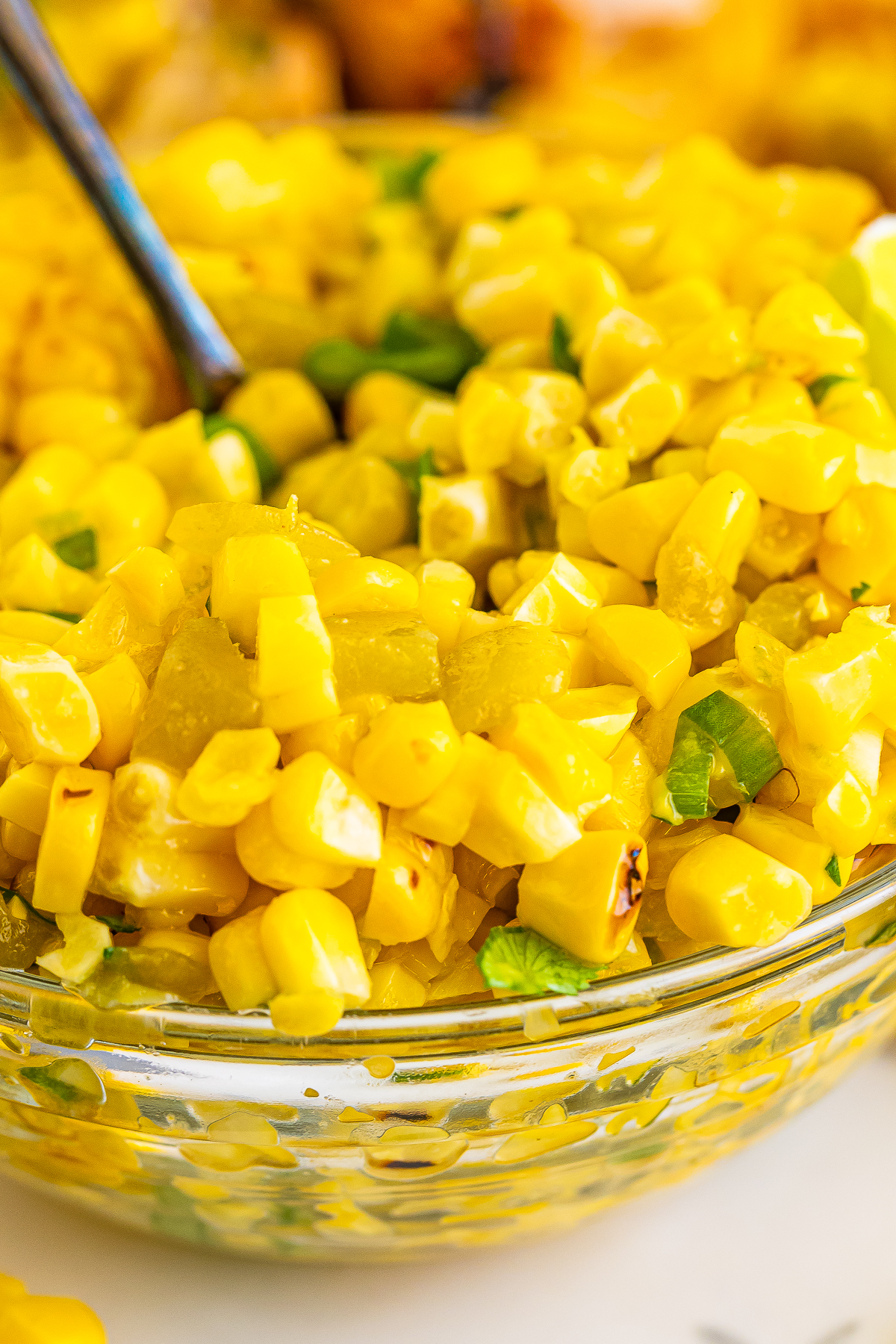 up close image of Roasted Corn Salsa in bowl