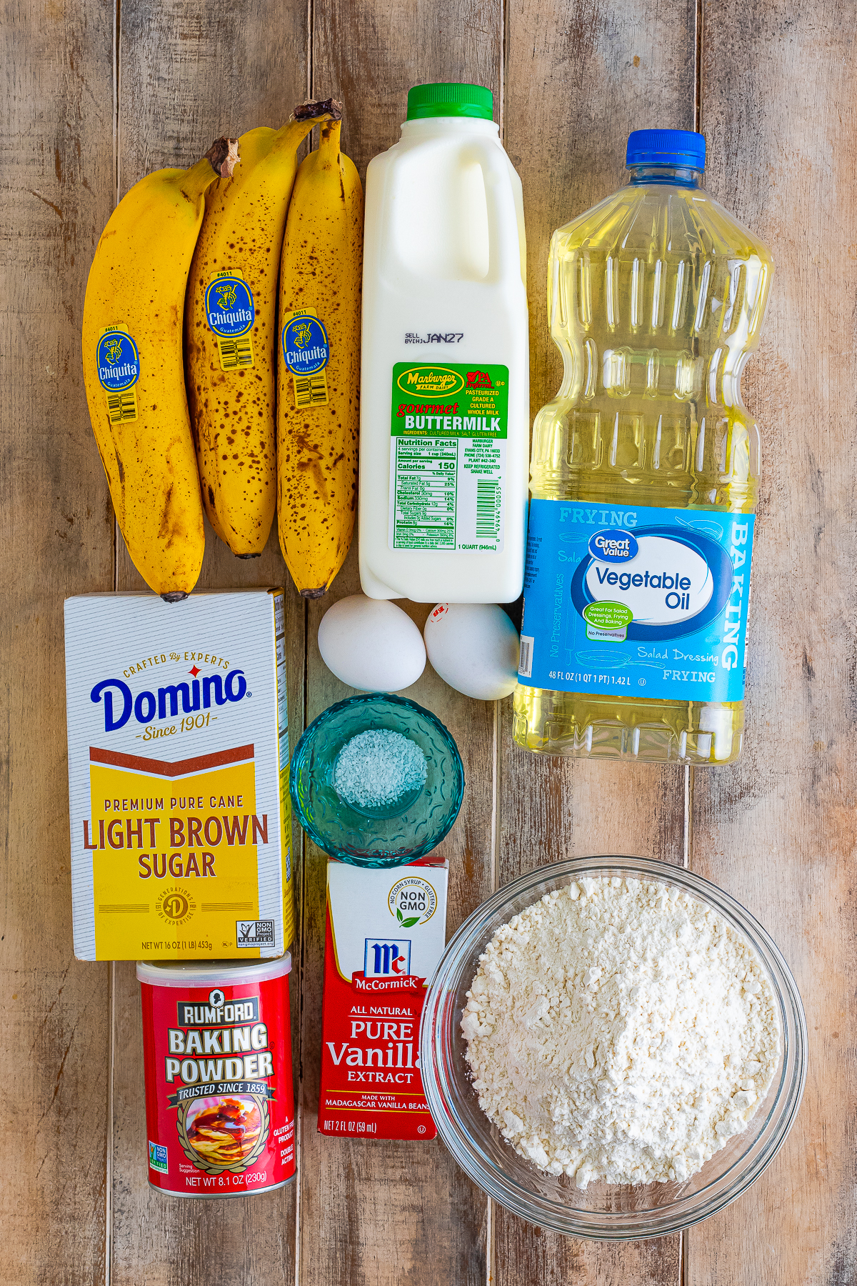 ingredients needed to make Banana Fritters