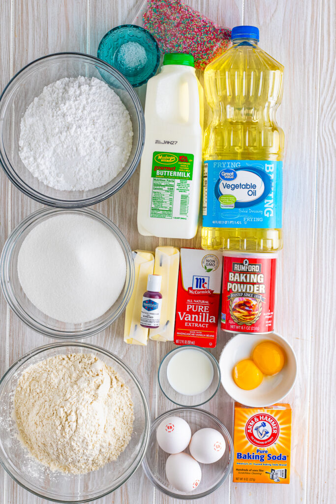 ingredients needed to make Birthday Cupcakes