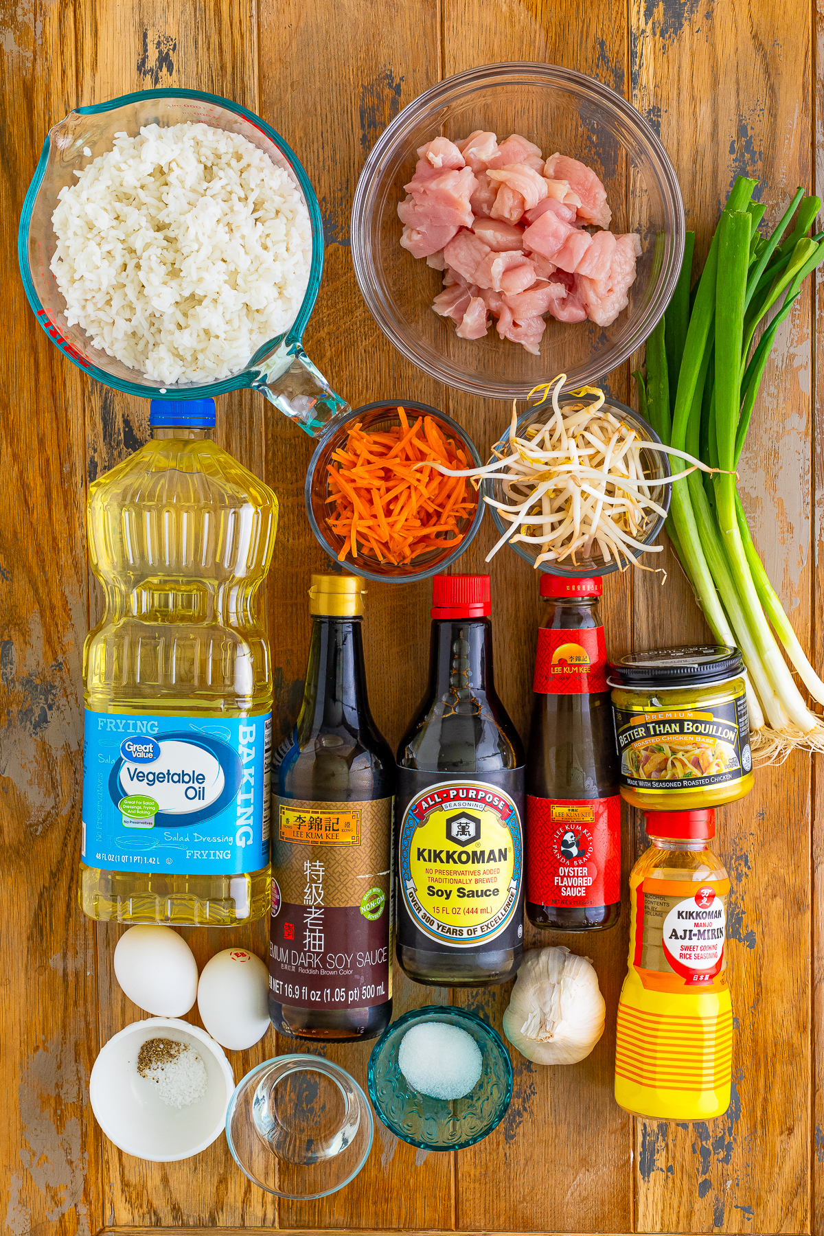 ingredients needed to make Chicken Fried Rice