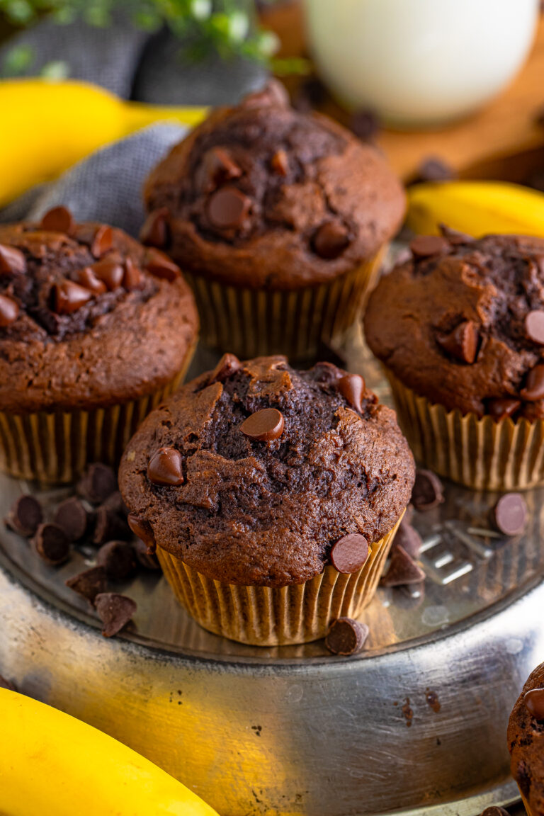 Moist Chocolate Banana Chocolate Chip Muffins