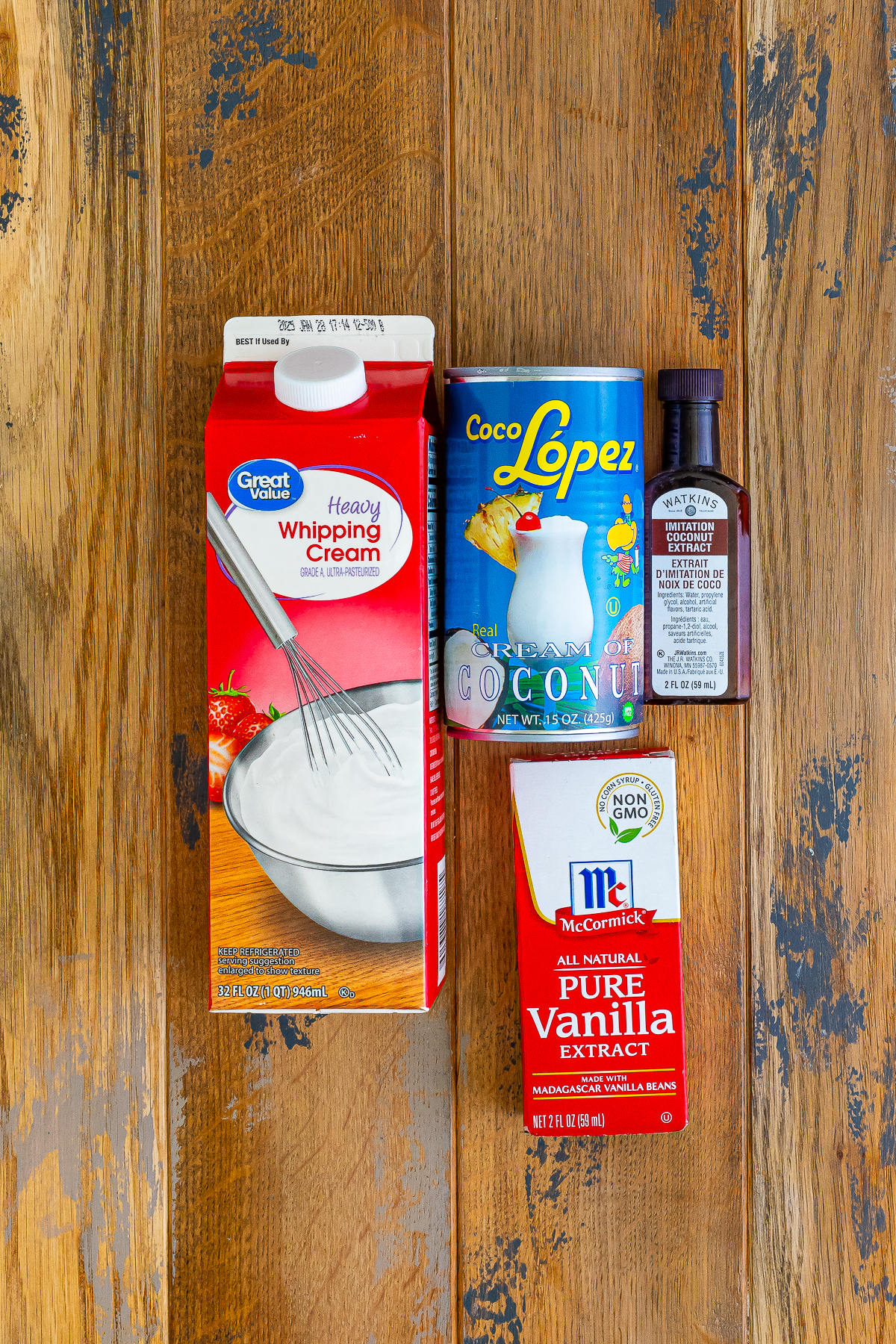 ingredients needed to make Coconut Ice Cream