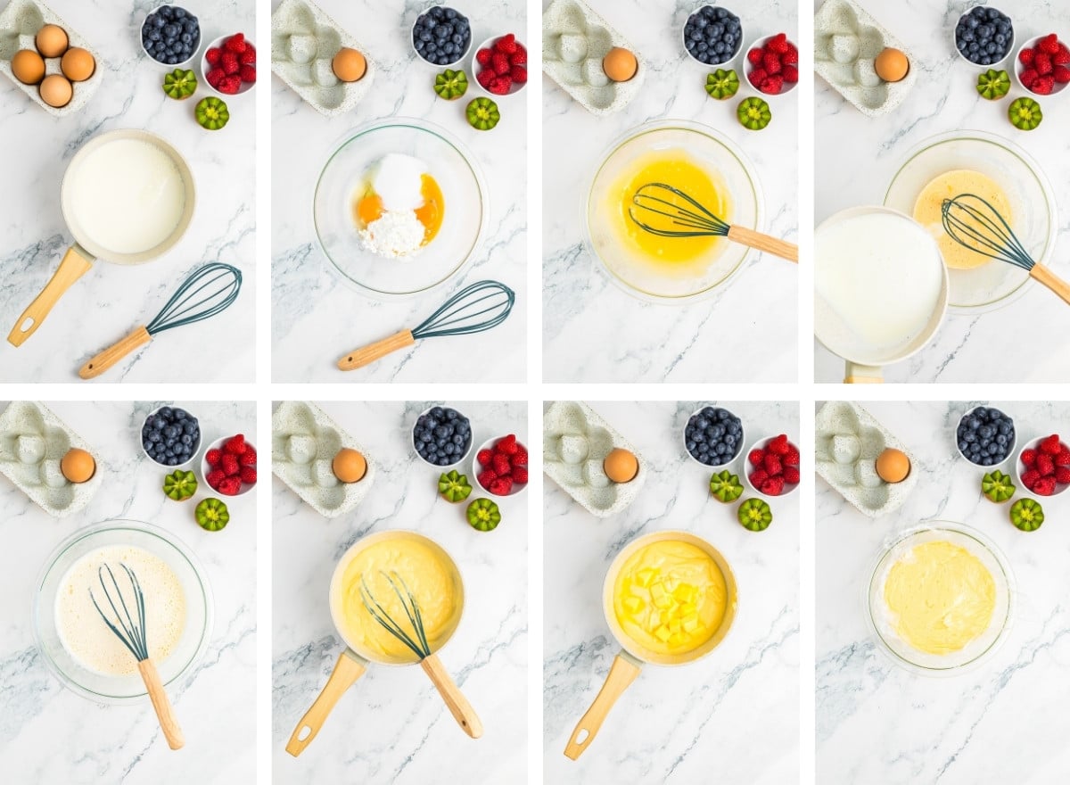 how to make the filling for Fruit Tartlets