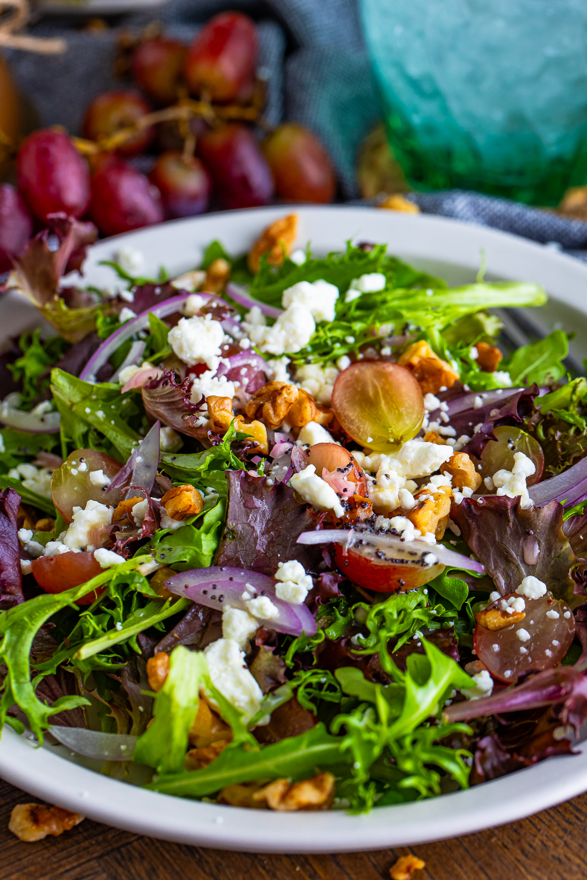 up close image of Goat Cheese Salad served on plate