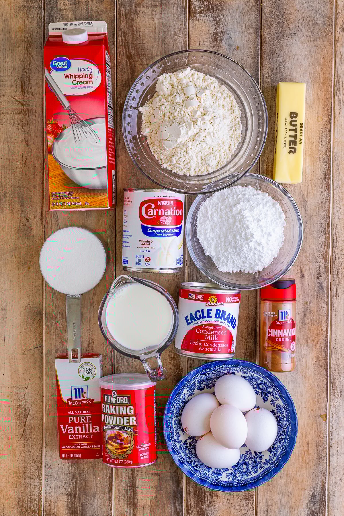 ingredients needed to make Mexican Tres Leches Cake Recipe