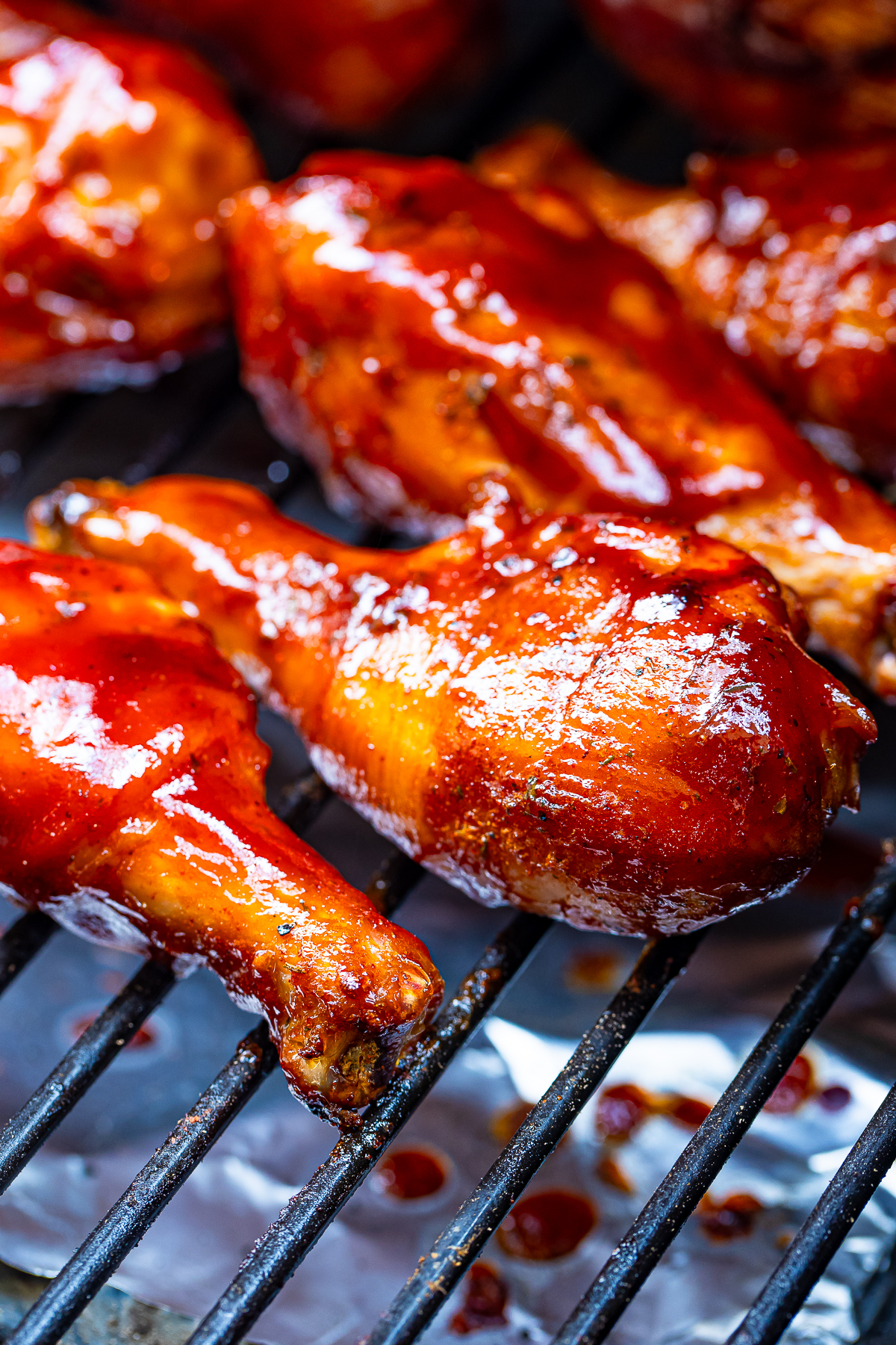 Smoked Chicken Legs in the smoker