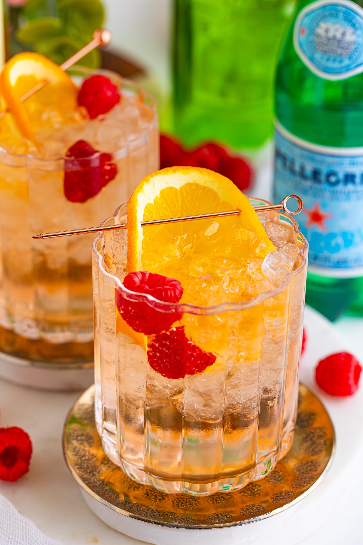 overhead image of a finished Spritzer in glass