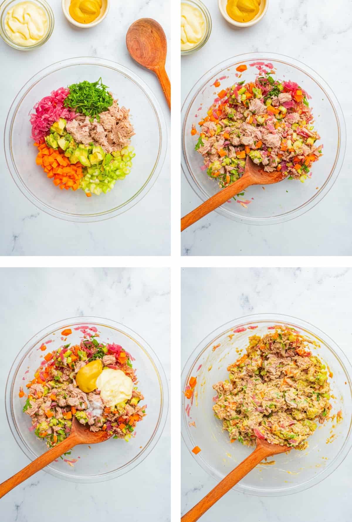 collage of images showing how to make Tuna Salad Recipe