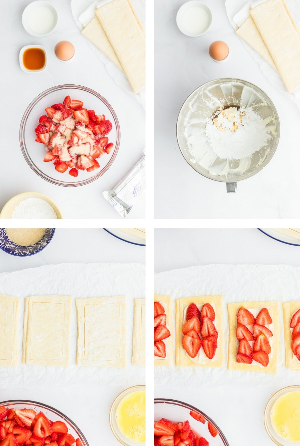 collage of images showing how to make Cream Cheese Danish