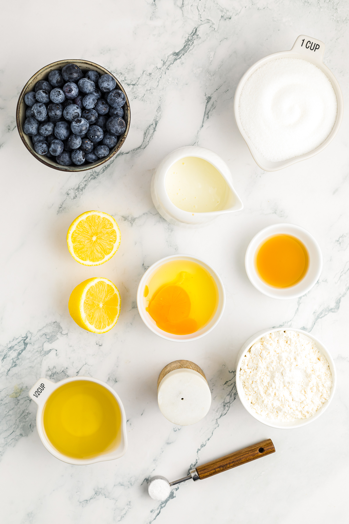 ingredients needed to make Lemon Blueberry Muffins