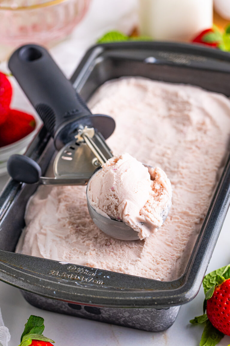No Churn Fresh Strawberry Ice Cream