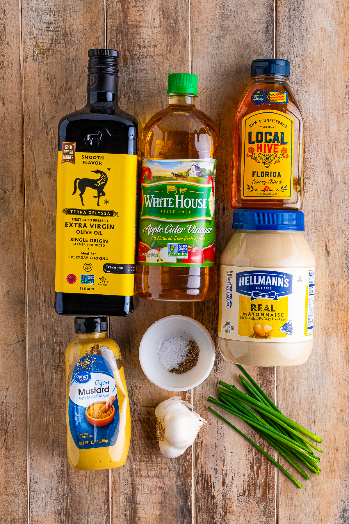 ingredients needed to make Apple Cider Vinegar Dressing