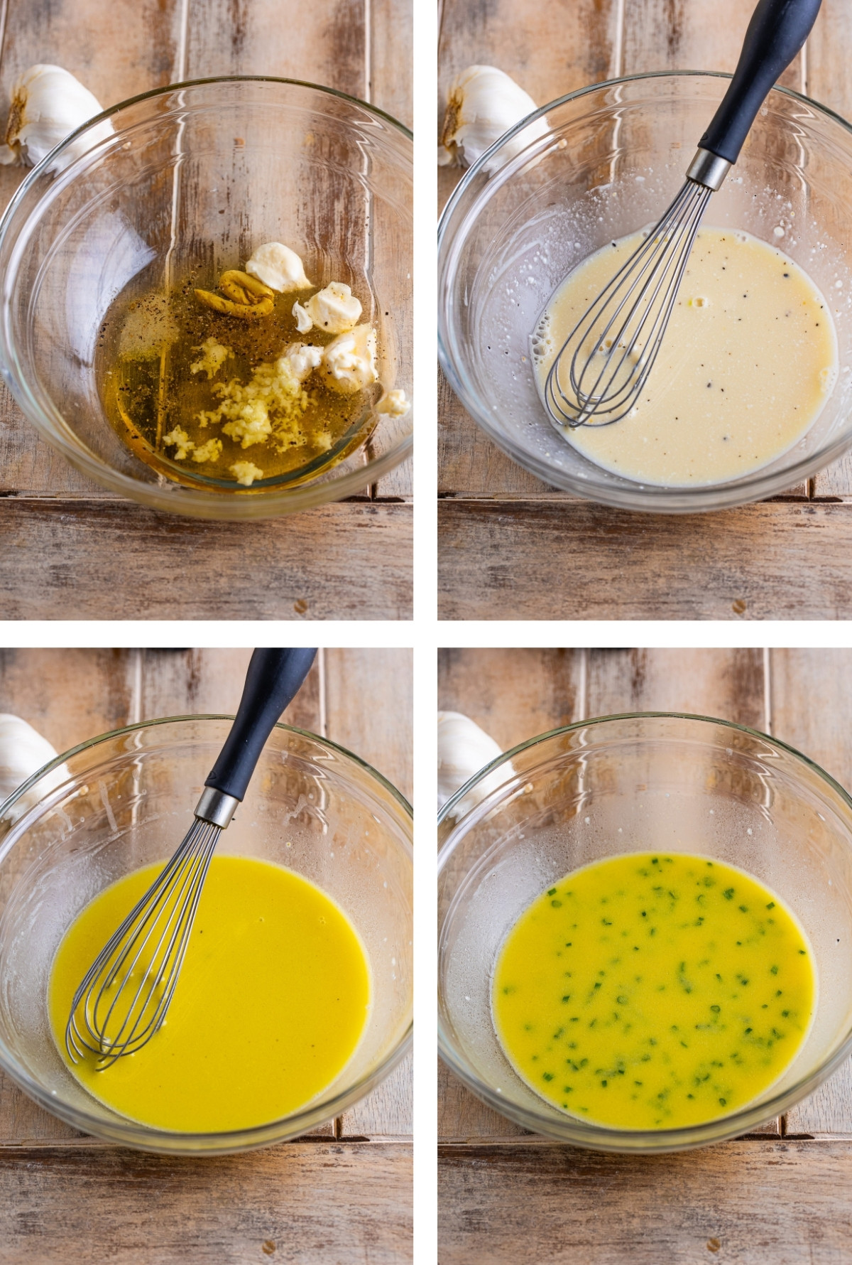 collage of images showing how to make Apple Cider Vinegar Dressing