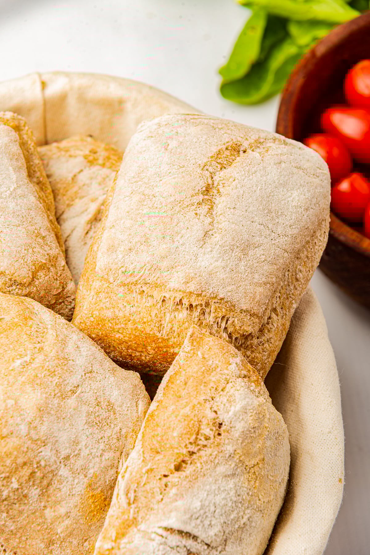 Ciabatta Bread Rolls in a bowl