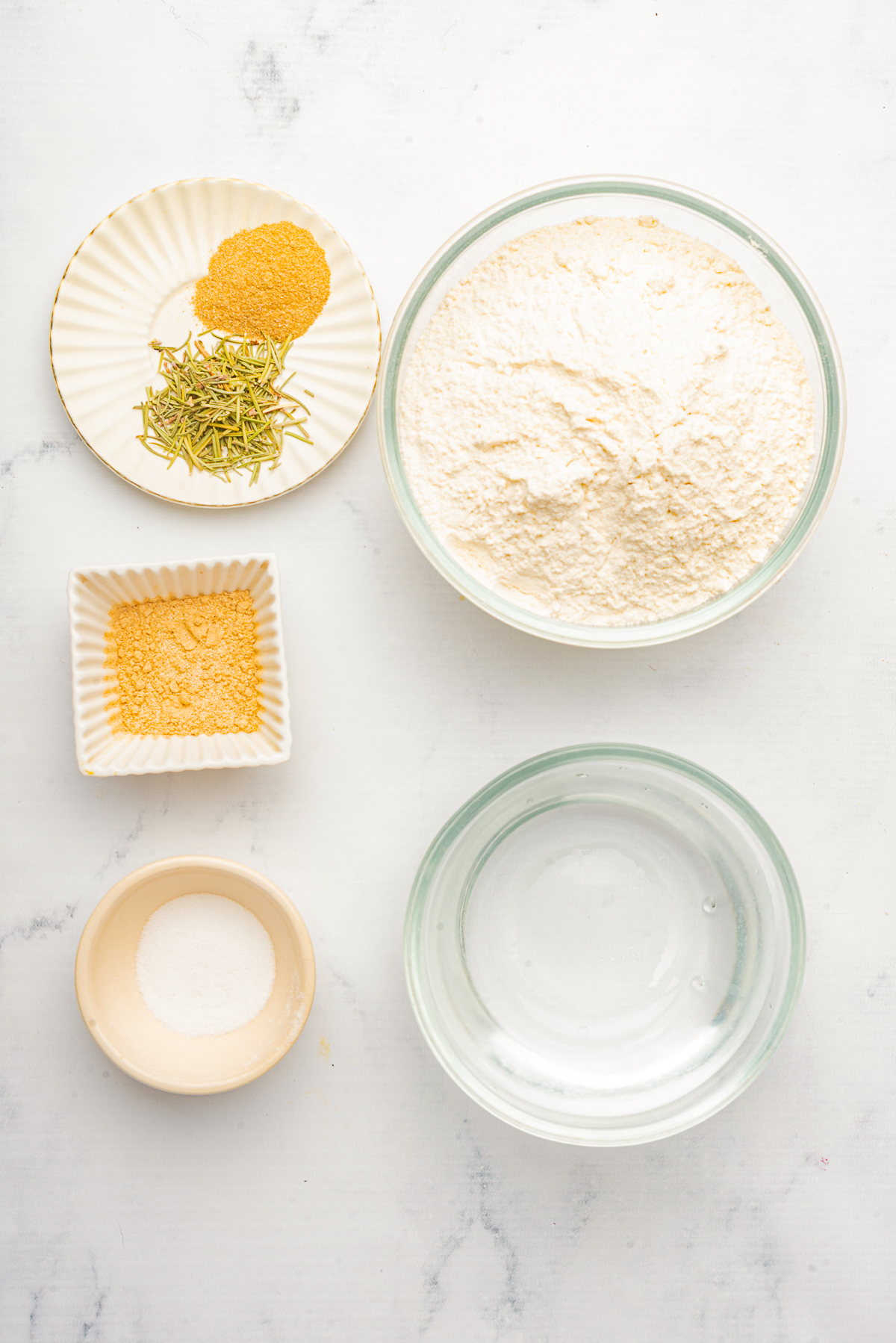 ingredients needed to make Ciabatta Bread Rolls
